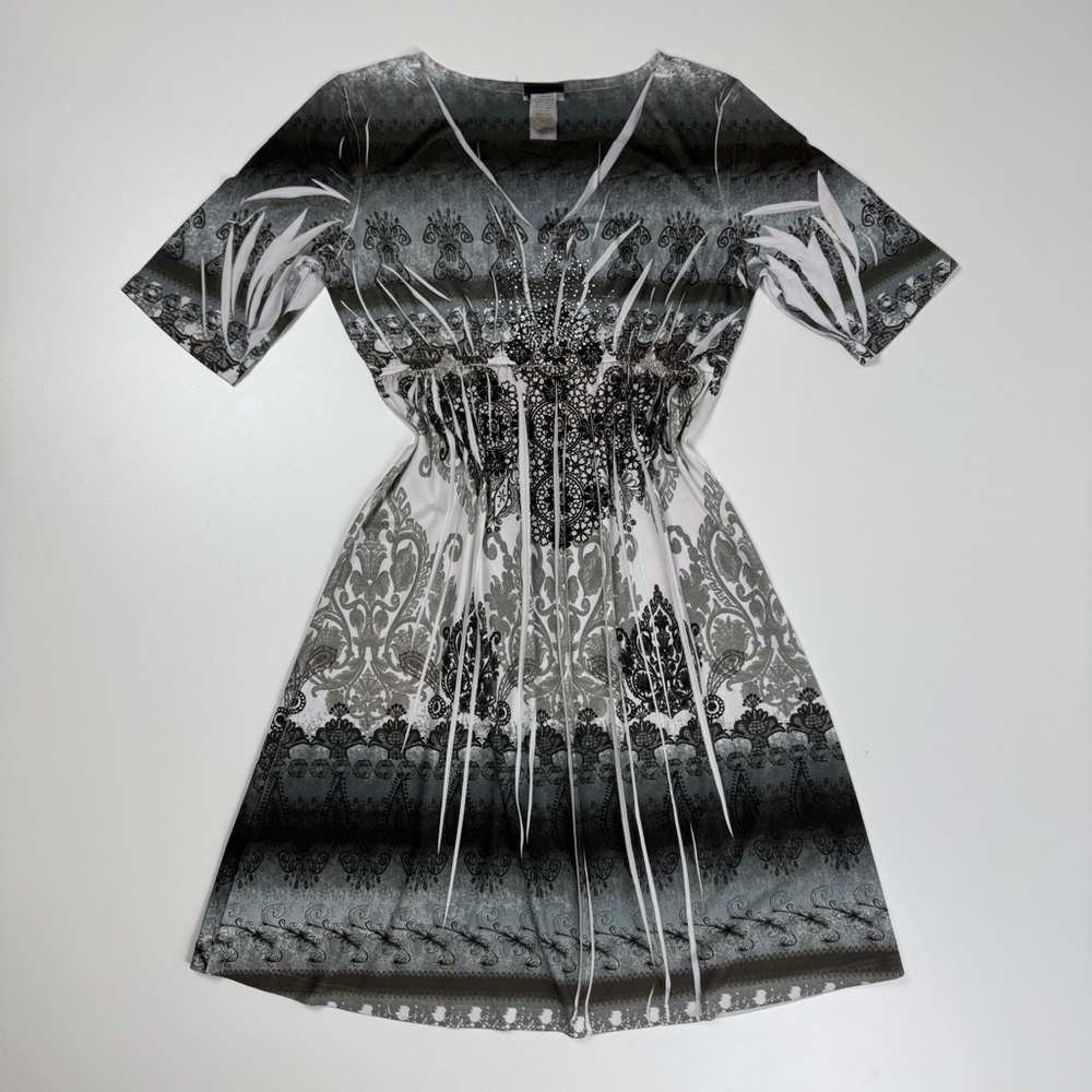 Vintage Y2K Agenda Grunge Goth Punk Emo Abstract Dress Size Medium Made in USA